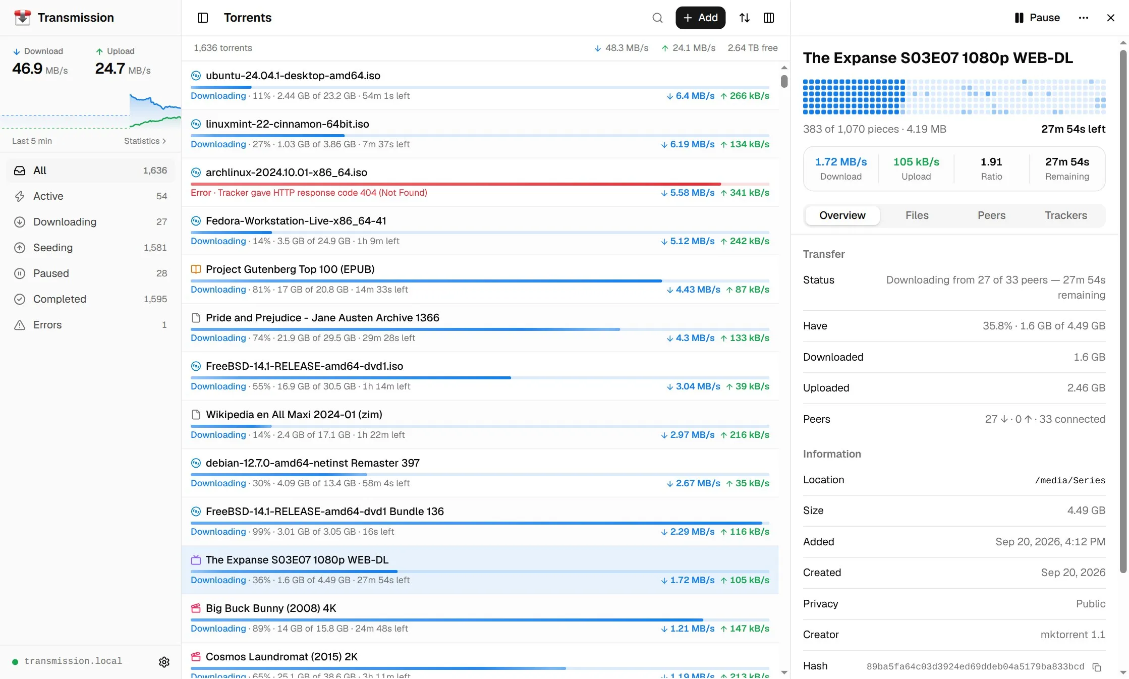 Transmission web client